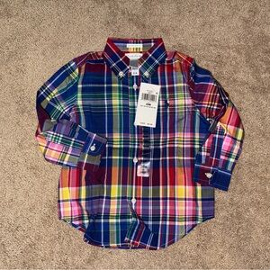 Boys Multicolor Plaid Button-Down Shirt - Brand: Ralph Lauren